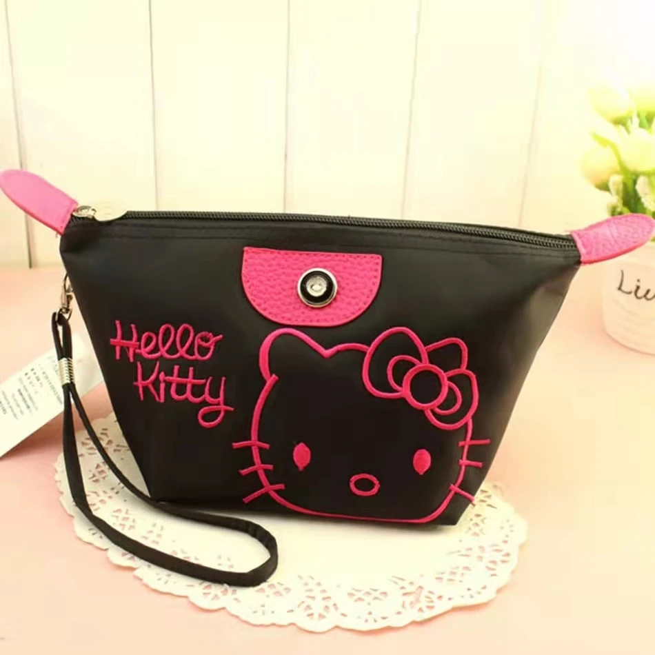 Hello Kitty Cosmetic Bag Small Portable Simple Cute Girl Large-capacity Travel Waterproof Skin Care Products Storage Bag