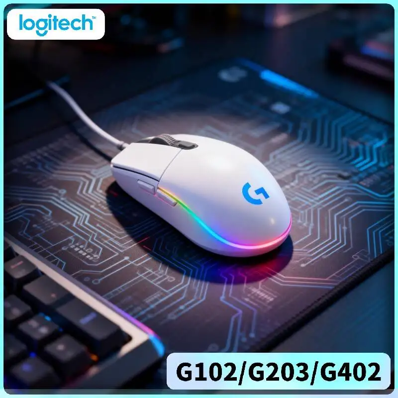 

Игровая мышь проводная Logitech G102 G203 G402 с высокочувствительным сенсором, эргономичной контурной формой для ноутбуков и настольных ПК