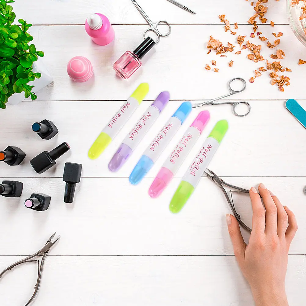 

20pcs Nail Polish Remover Pens Plastic 5 Colors Correction Cleaner for Women Salon Nail Edges Cleaning Manicure Portable Smooth
