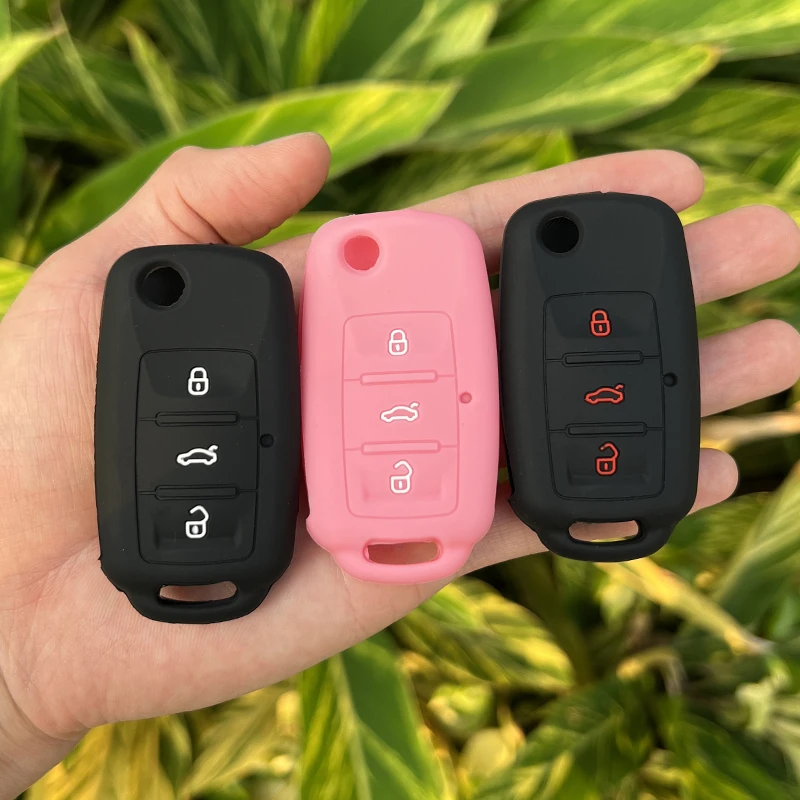 Silicone Car Key Case Capa para VW, Volkswagen, Polo, Passat b5, Tiguan, Golf, T4, Seat Leon, Altea, Ateca, Skoda Octavia, Superb