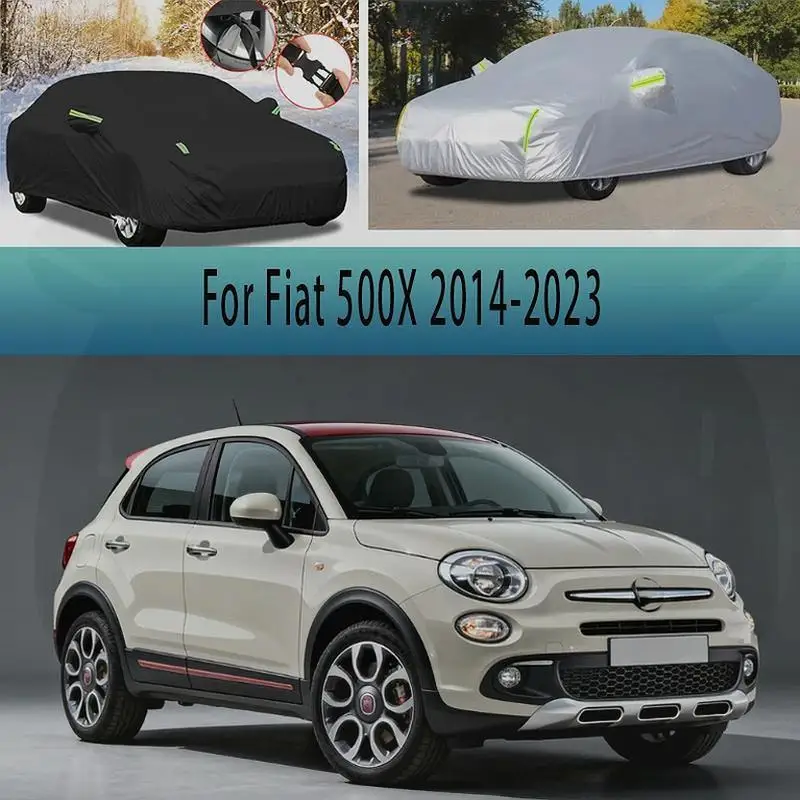 

Для Fiat 500X уличная защита водонепроницаемый пылезащитный снежный чехол солнцезащитный козырек на 2014 2023 2022 2021 2020 2019 автомобильные чехлы