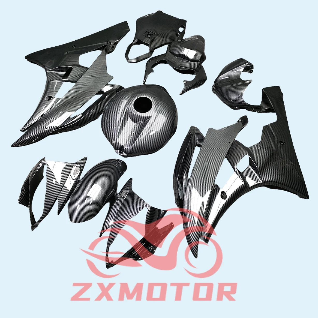 Ensemble de carénage en fibre de carbone pour moto, pièces de rechange, carénages, ABS, injection, tambours, travail, YAMAHA YZFR6, 2006, 2007, YZF R6 06 07