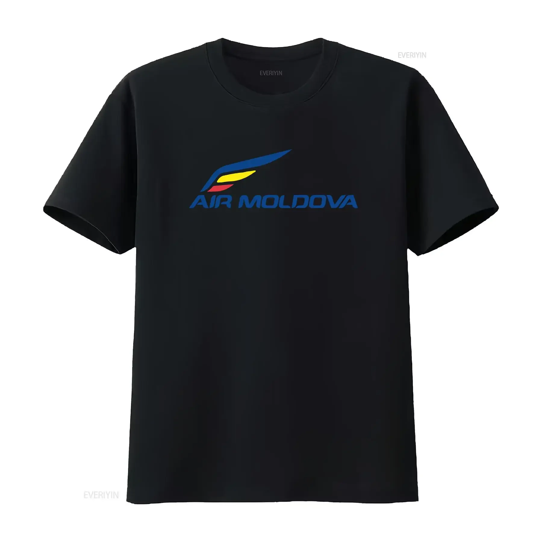 New Air Moldova Retro Logo T Shirt Black Grey White Navy Red Light Blue vintage Washed Slightly fashion streetwear Stylish