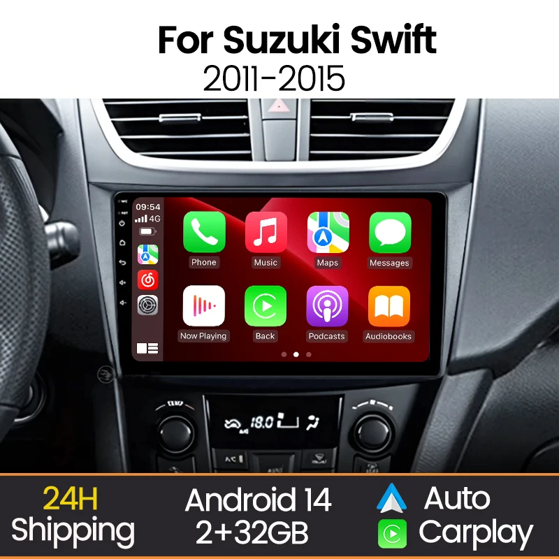 

MEKEDE Android 14 Car Radio Stereo For Suzuki Swift 2011-2015 Autoradio Multimedia Player Navigation WiFi 2Din 9inch CarPlay