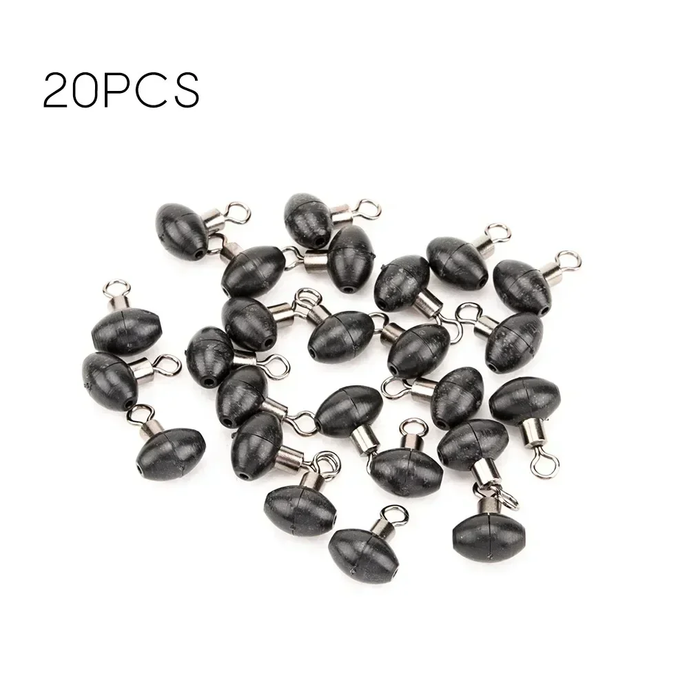 10/20/50/100Pcs Pulley Beads Fishing Rig Rigs Slider Swivel Tackle Zip Plastic + Copper Tool 8*5mm Black 1g/pc