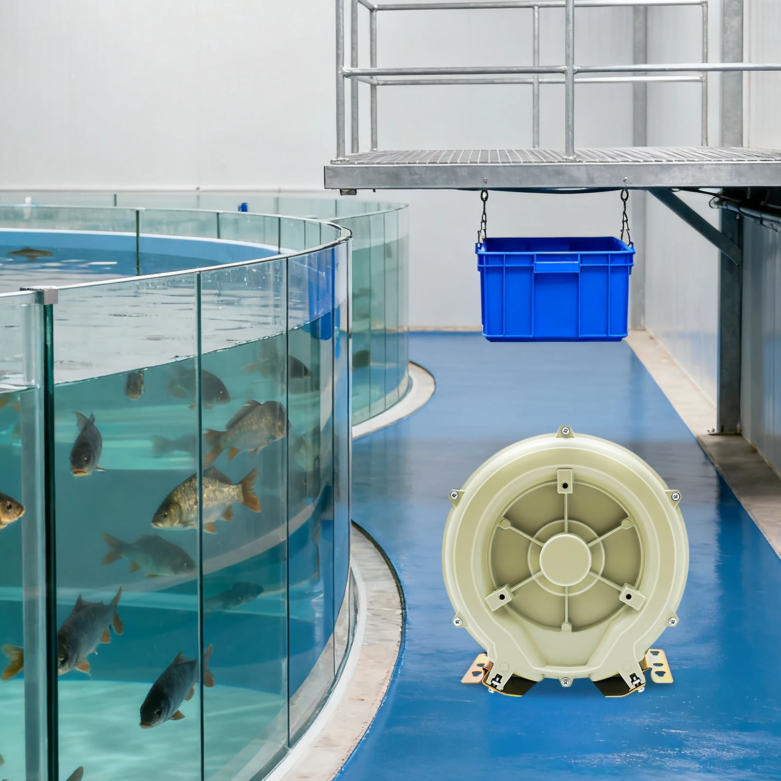 منفاخ هواء عالي الضغط دوامي لتربية الأحياء المائية، منفاخ عالي الضغط بقدرة 370 وات لبركة المأكولات البحرية في حوض السمك، منفاخ هواء دوامي لخزان الأسماك #4