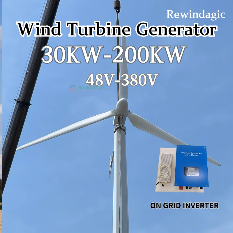 

Factory Sales 50KW 100KW 200KW 30KW Wind Turbine Generator Horizontal Wind Turbine 380V 48V 220V High quality Home Appliance