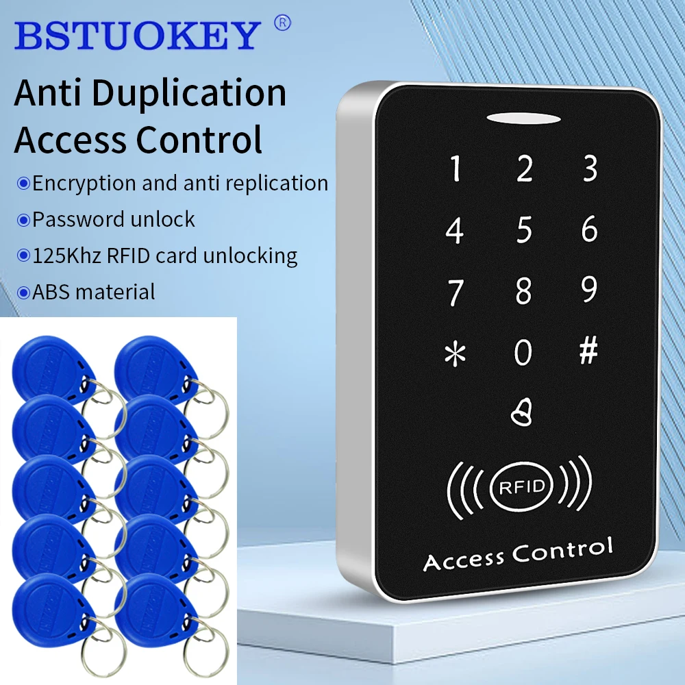 

Anti Copy Standalone Access Controller RFID Access Control Keypad Digital Panel Card Reader Door Lock System With Uncopiable Key