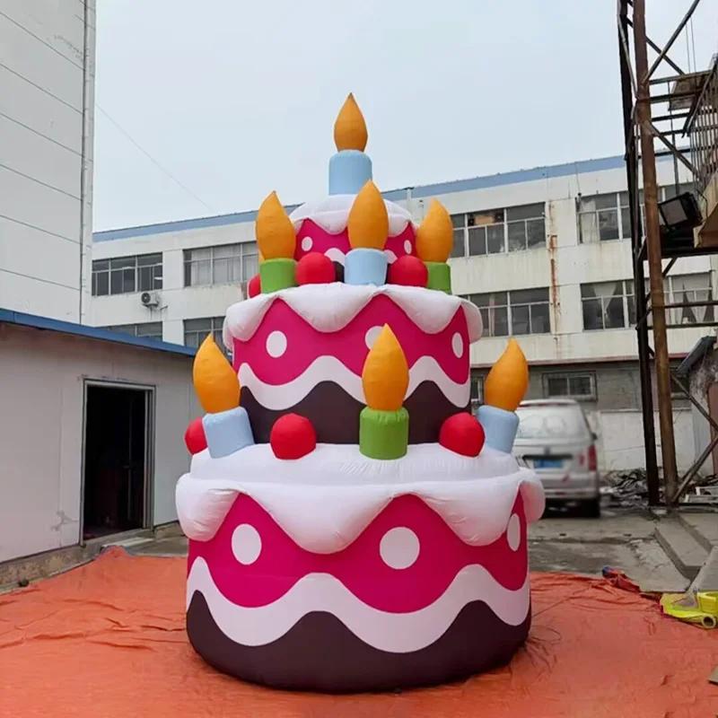 

Inflatable cake with blower, outdoor square shopping mall large-scale event decoration and promotional props
