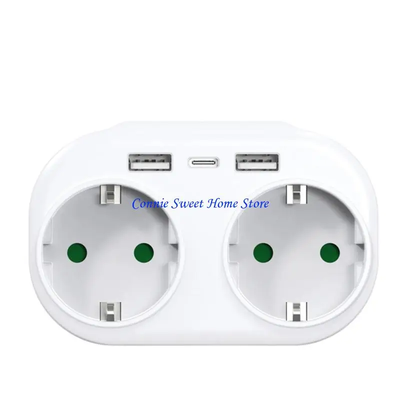 

LXAF Small European Travel Adapters with Short Circuits Defense EU Power Adapters for Laptop Phone Charging Simultaneously