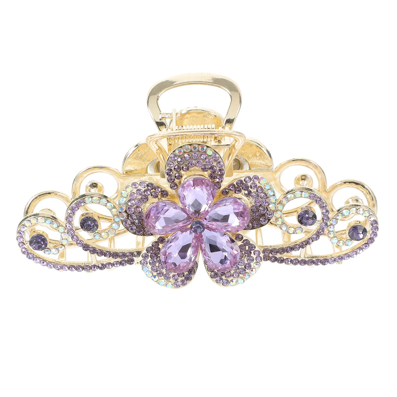 

Large Hair Clip Gripper Rhinestone Claw Clips for Women Cute Jaw Purple Alloy Accessories Girls