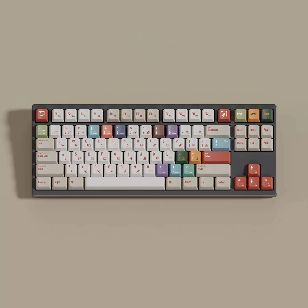 155 Keys AIer Keycaps Cherry Profile Keycap Dye Sublimation  Keycap For MX Switch Mechanical Keyboard Split Spacebar