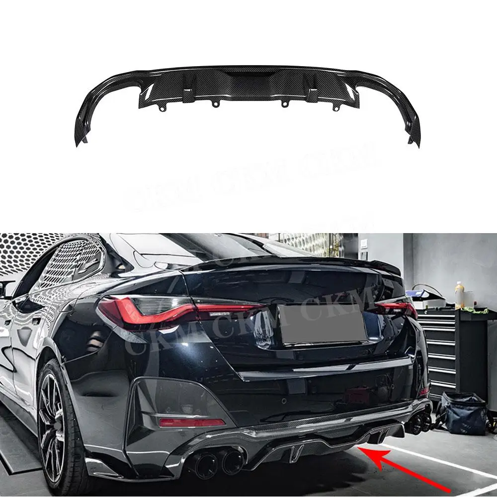 Carbon Fiber Rear Bumper Diffuser Guard for BMW 4 Series G26 M Sport Sedan 2020+ Car Back Lip Diffuser Spoiler Accessories