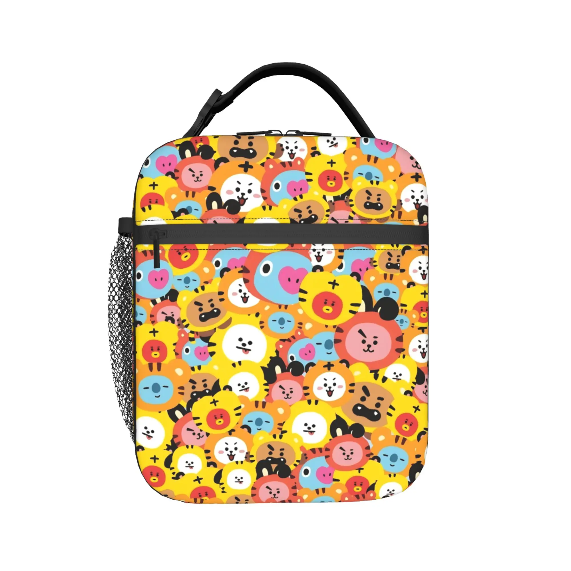 Cartoon Music Band Lunch Bag For Girl Boy  Custom School Lunch Box Casual Portable Insulated Oxford Cooler Bag