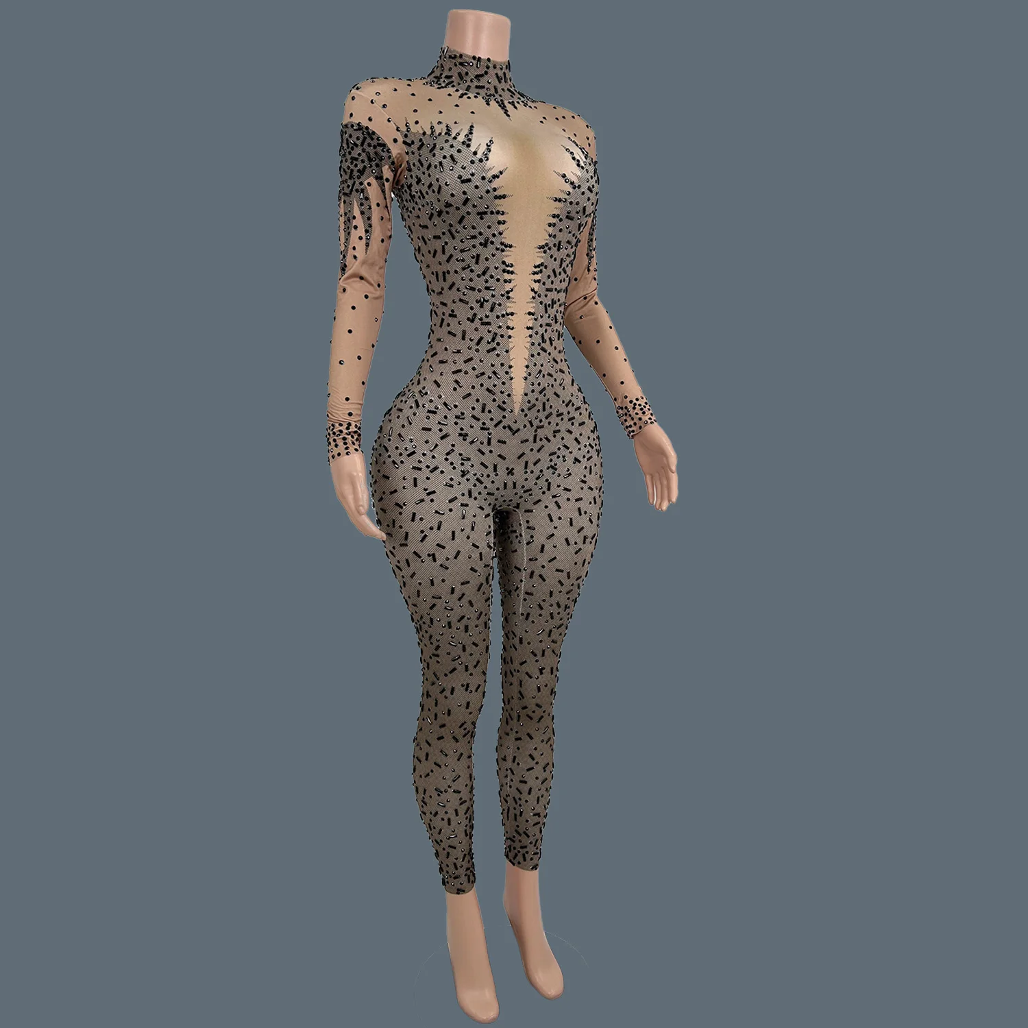 Spandex Elastic Tight Fitting Jumpsuit Nightclub Bar Party Stage Drag Queen Performer Wear  Festival Celebrate Sexy Outfit Heici