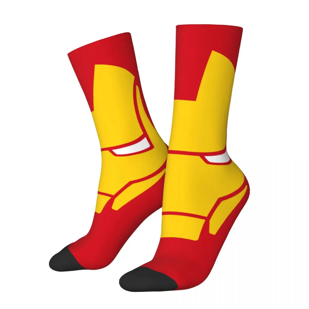 Hip Hop Vintage Red Mask Crazy Men's compression Socks Unisex Marvel Iron Man Harajuku Pattern Printed Funny Novelty Happy Crew