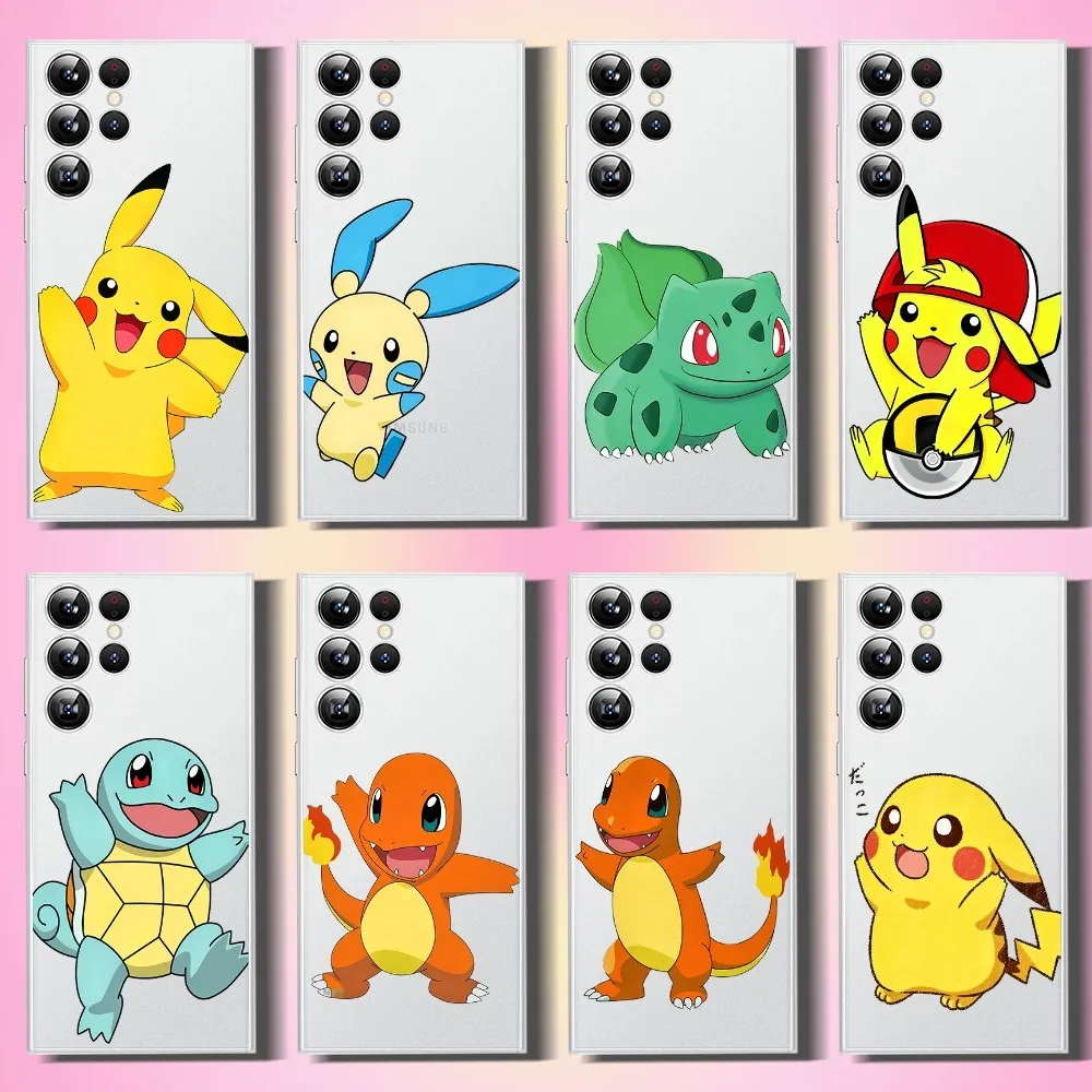 

Cute Energetic P-Pokemon Phone Case For Samsung Galaxy A52 A12 A51 S21 Edge S22ULTRA S23 S20LITE Plus Ultra Transparent Cover