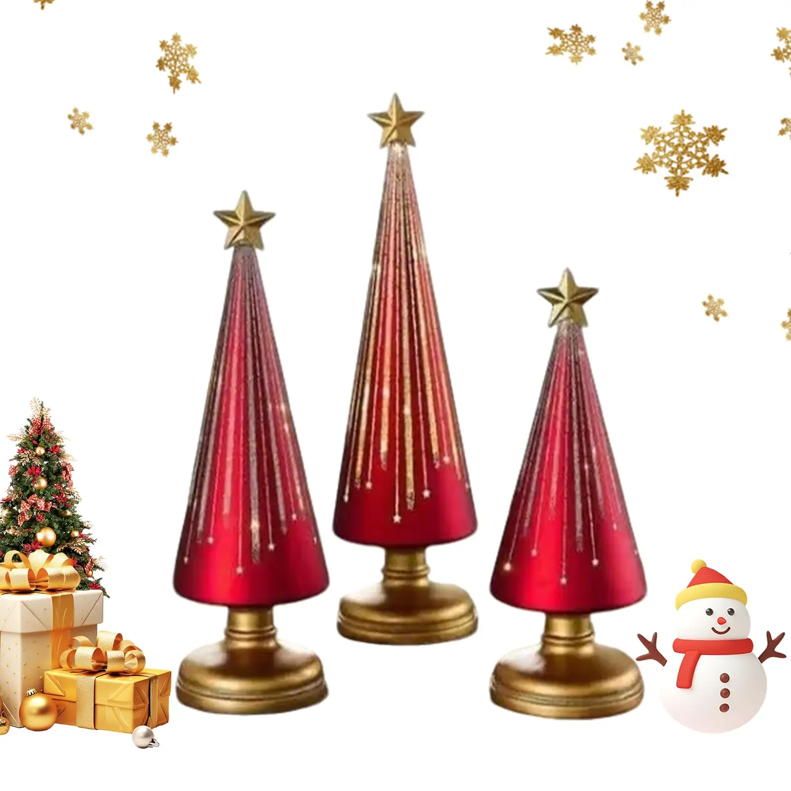 

Lighted Sparkling Starry Night Glass Trees Gradient Glass Christmas Tree with LED Light and Timer Starry Night Trees Xmas Decor