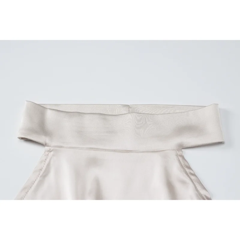 Women Elegant Satin Halter Neck Mermaid Long Dress, Front Waist Gathering Draped Cowl Open Back Slim Bodycon Formal Maxi Gown view 5