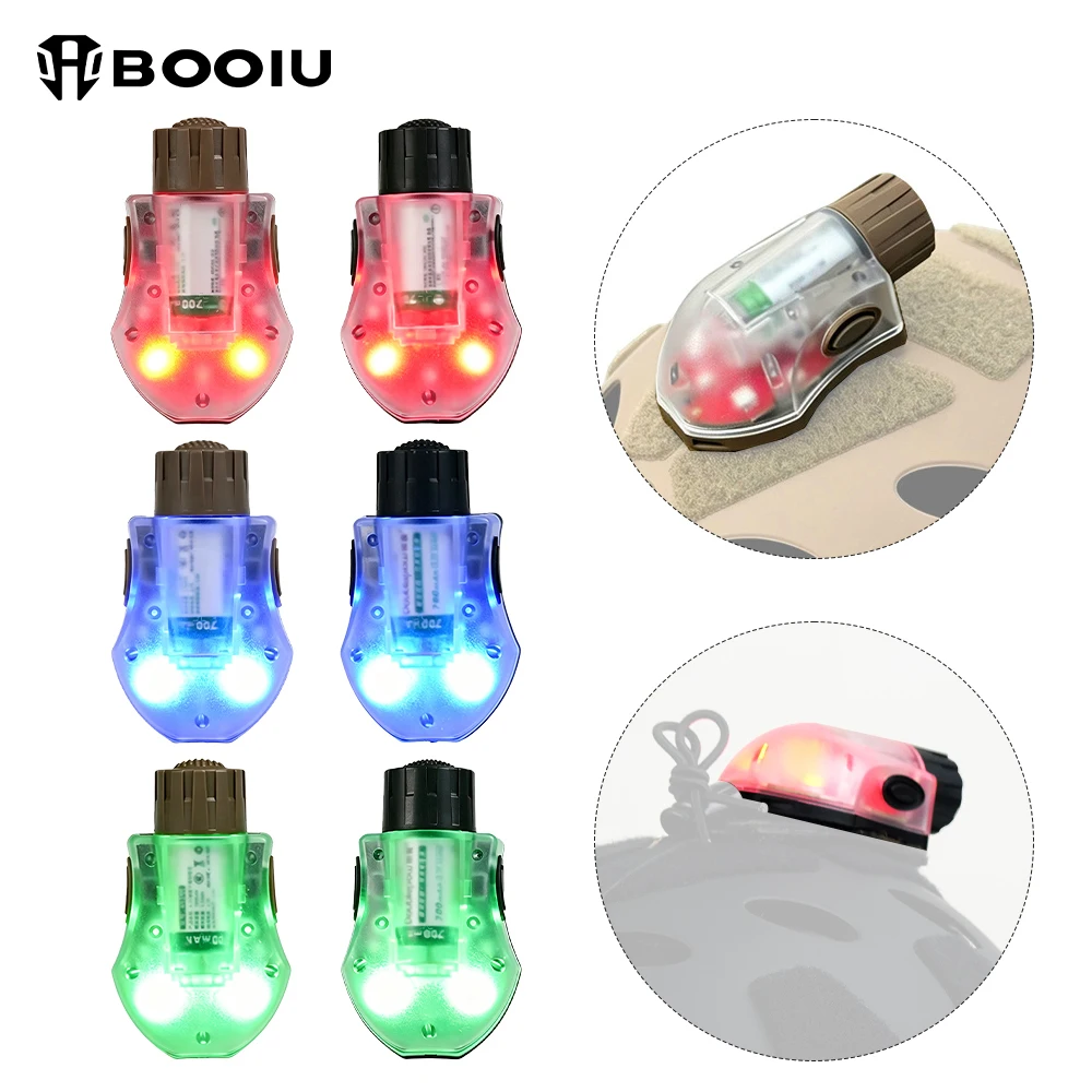 BOOIU Snail Helmet Strobe Signal Light, IP65 Waterproof, Vibration Feedback, Outdoor Airsoft Hunting Survival LED Marker Light