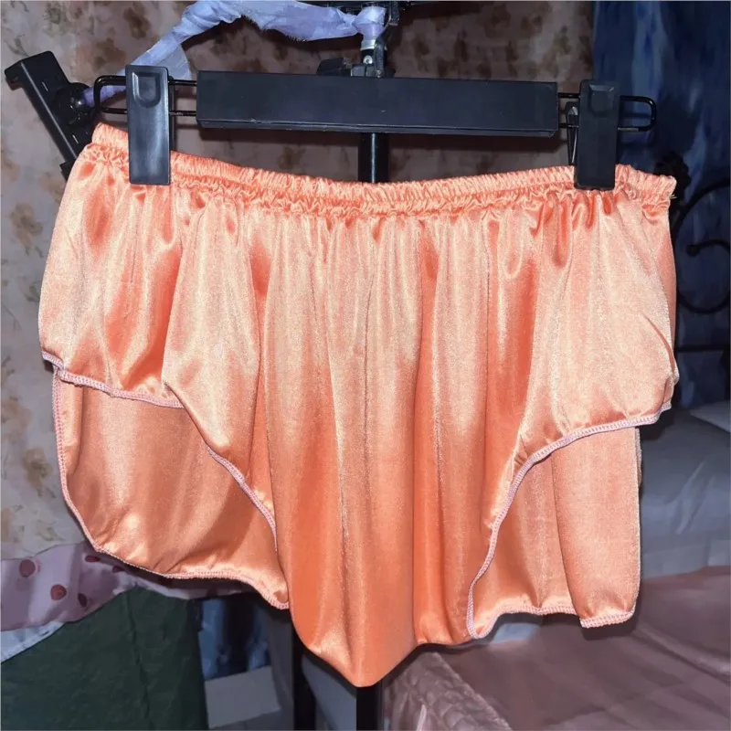 Sexy Elasticity Soft Silky Smooth Touch Panties High-waist Loose Briefs Home Sleeping Underwear Comfortable Breathable Women Man image 4