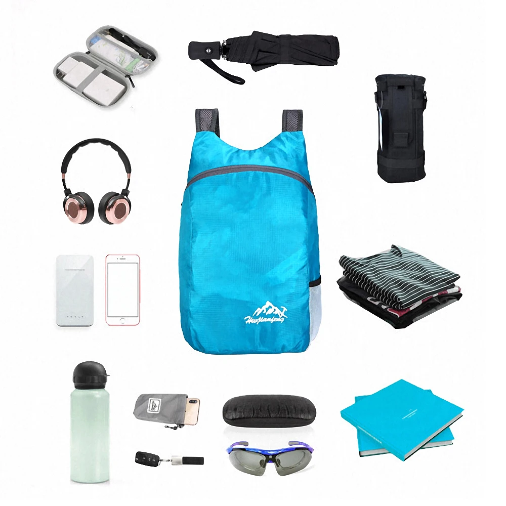 Mochila plegable impermeable con cuerda para gimnasio, entrenamiento, correr al aire libre, viajes, escuela de dibujos animados, bolsa de compras