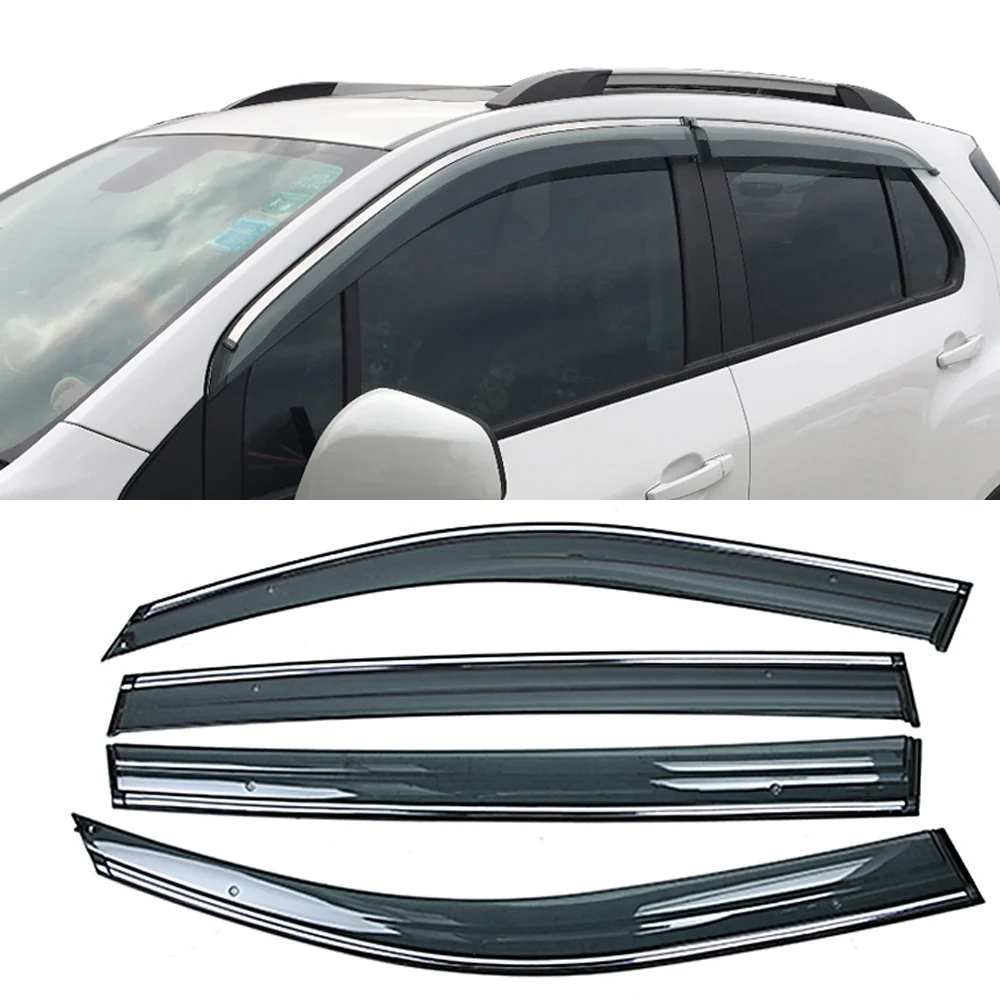 For CHEVROLET Trax Tracker 2012-2019 Car Window Sun Rain Shade Visors Shield Awnings Shelter Protector Cover Trim Frame Sticker