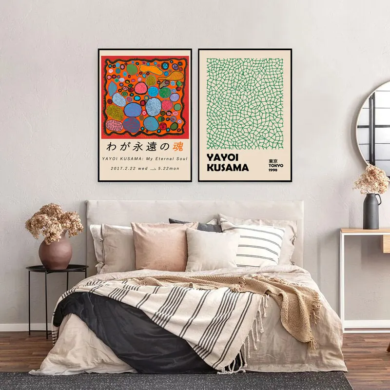 Yayoi Kusama Exhibition Posters and Prints Gallery Wall Art Picture Museum Modern Canvas Painting Nordic Living Room Decoration