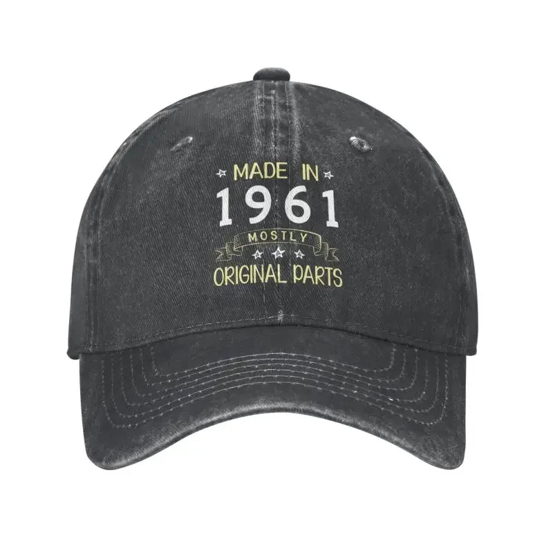 Personalized Cotton Made In 1961 Mostly Original Parts Baseball Cap Sports Men Women's Happy Birthday Gift 62Years Old Dad Hat