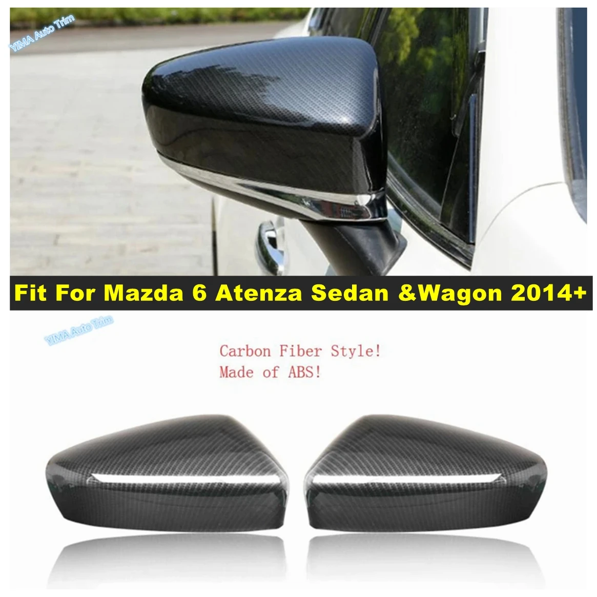 

Car Door Side Wing Rearview Mirror Case Side Mirror Cover Trim Exterior Accessories For Mazda 6 Atenza Sedan &Wagon 2014 - 2017