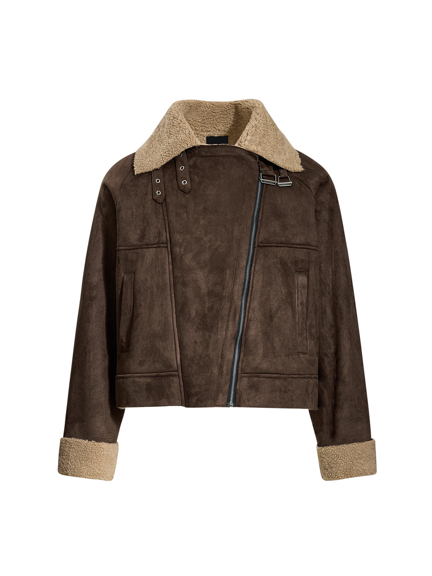 

Joinboy American Retro Deer Skin Velvet Jaet Collar ort Lamb Fur Trim Slim Fit Youthful ulari Loose Fit No Ironing R...