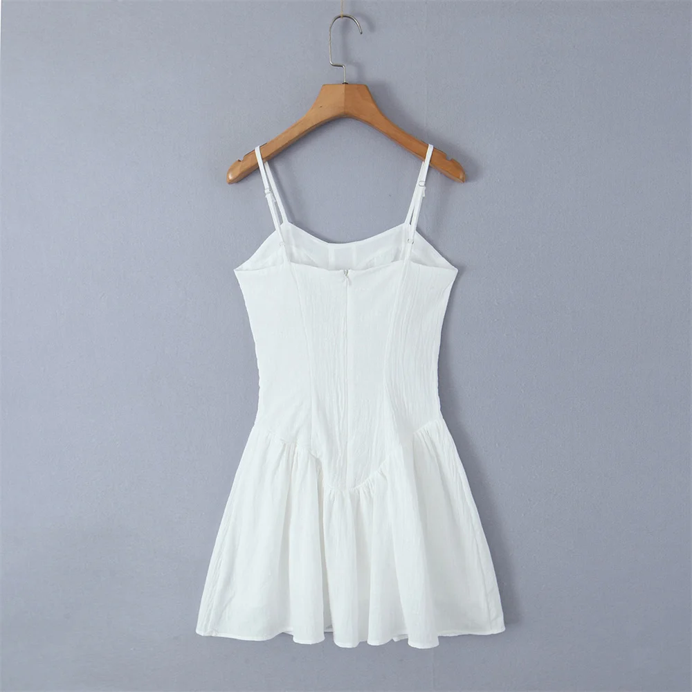 Summer clothes women 2024 one pieces mini dresses for women vacation outfits white dress korean fashion short dress elegant