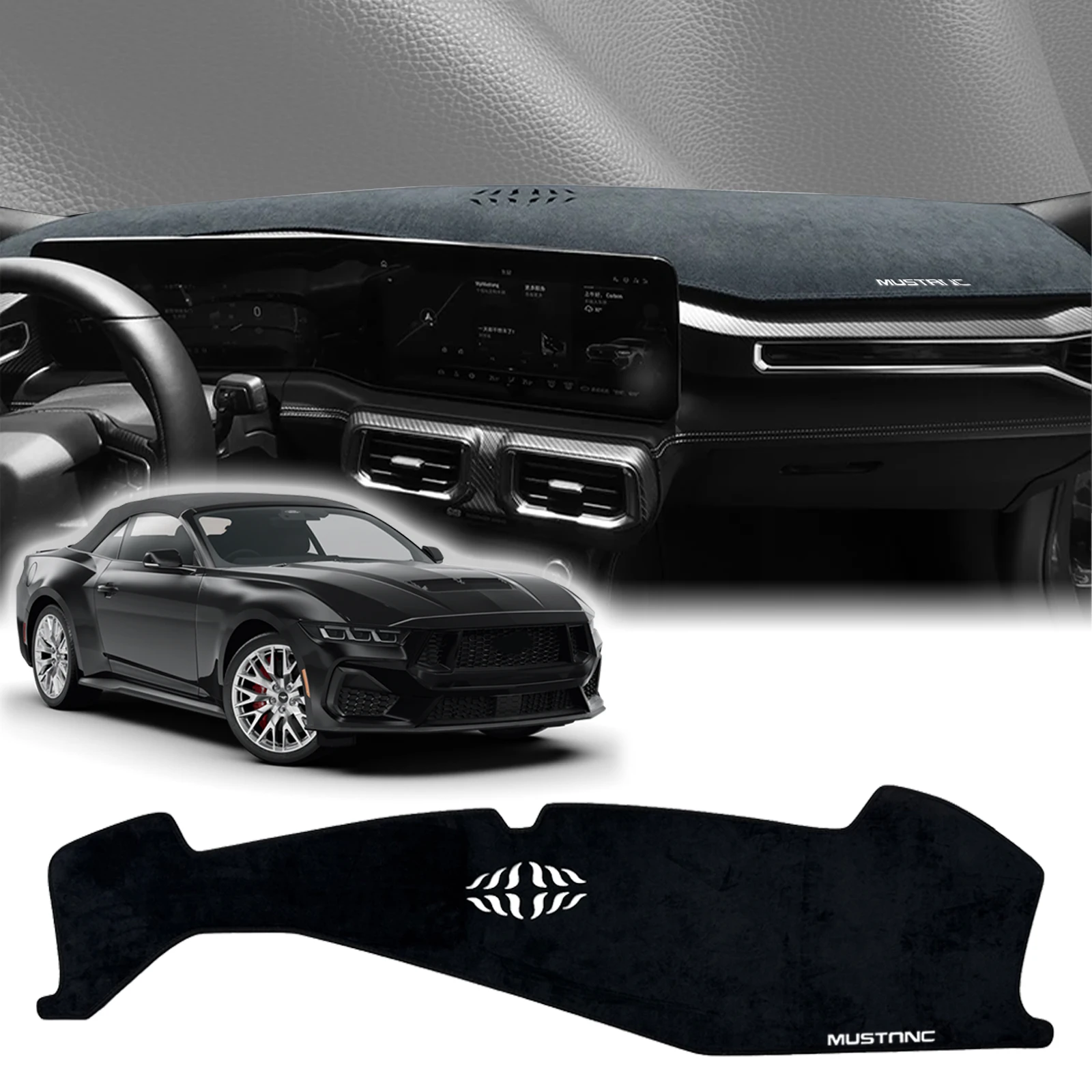 

fit for Ford Mustang 2024 2025 2026 LOGO Car Accessories Protective Carpet Dashmat Dashboard Cover Pad DashMat Sunshade