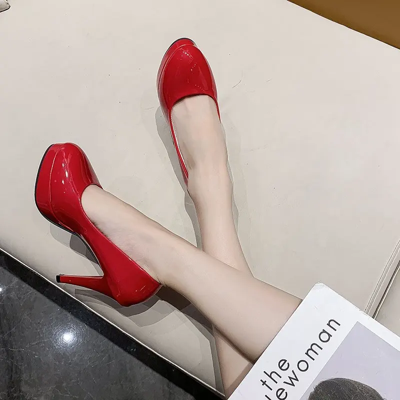 2024 Spring/Summer/Autumn New Single Shoes Round Toe Light Mouth Naked Color Women's Versatile Sexy Thin Heel High Heels