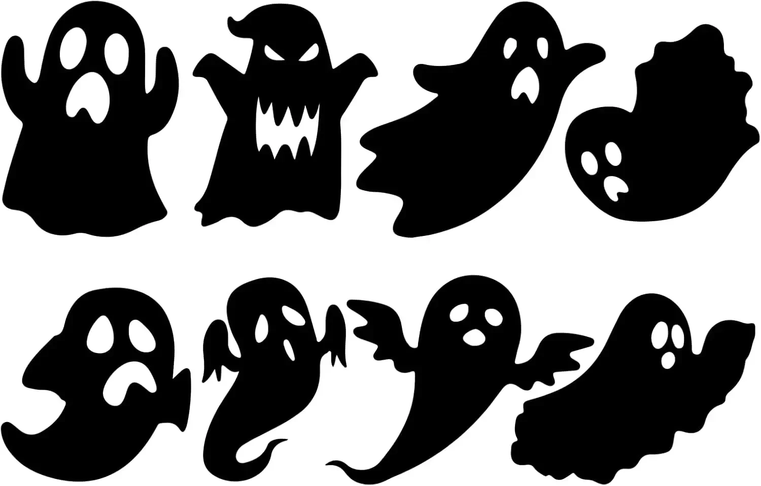 

Набор из 8 самоклеящихся наклеек-призраков на Хэллоуин, декор для стен, черно-белые и розовые призрачные летающие призраки