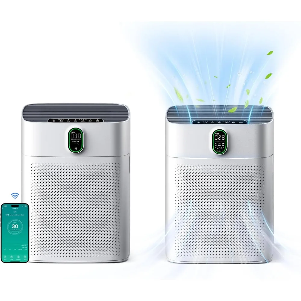 

Air Scrubber, Dual Side Intake Purification System & Intelligent Voice Control, Air Quality in Real-time, Air Cleaner