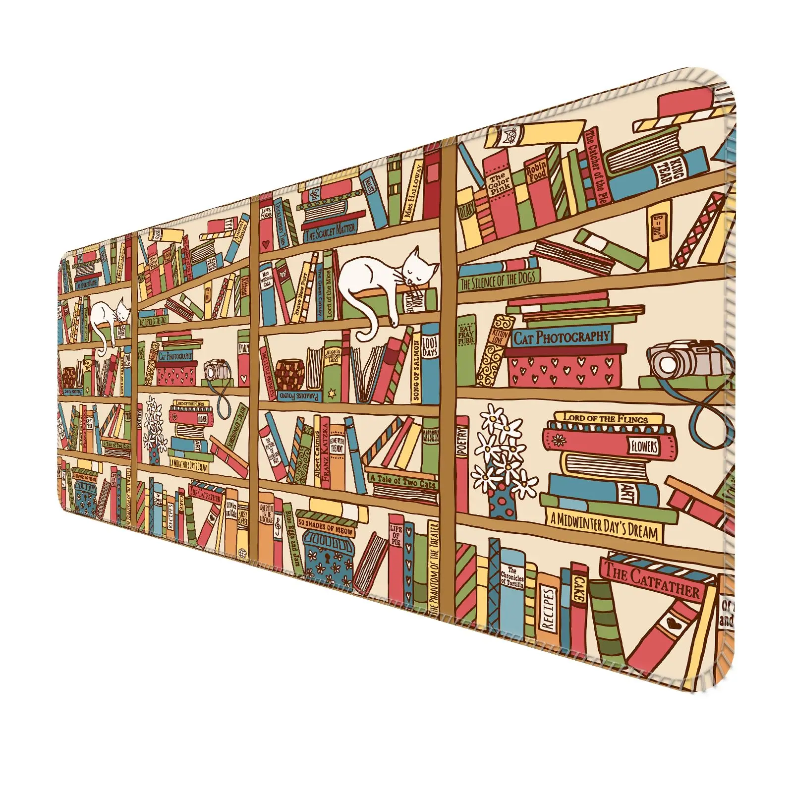 

Cute Bookshelf Pattern Mouse Pad, Non-Slip Waterproof Gaming Mousepad, Office Game Desk Decorative Mat, Perfect Gift for Friends