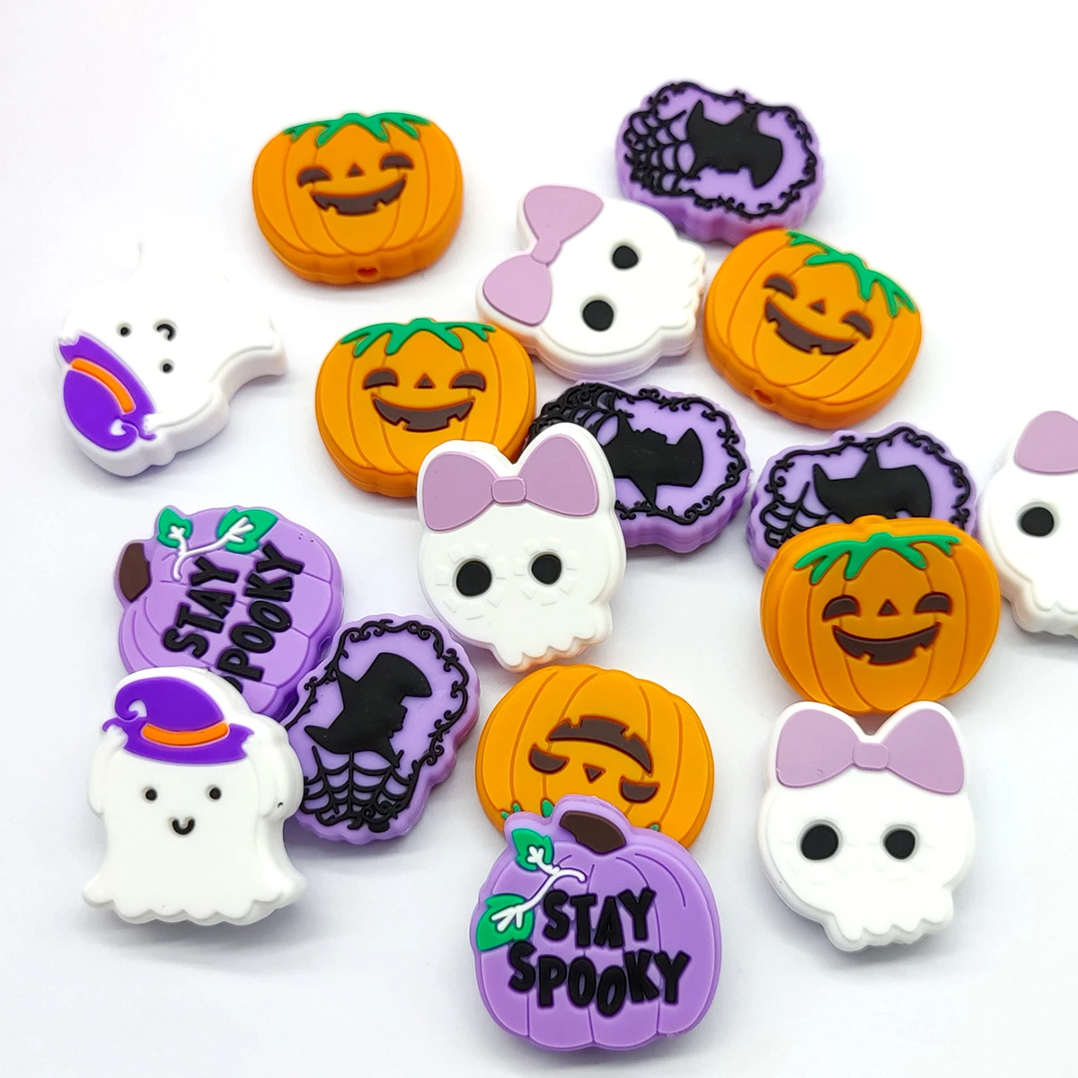 10Pcs Cartoon Pumpkin Silicone Focal Beads For Beadable Pens Bulk Wholesale