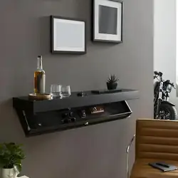 Floating Shelf with Hidden Compartment Wooden Wall Storage Mount Shelf Decor for Home Bathroom Office Kitchen Small Space Dorm