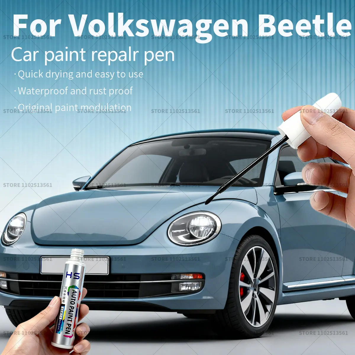 

Ручка для ремонта автомобильной краски для Volkswagen Beetle Touch Up, средство для удаления царапин, сделай сам, автоаксессуары, серый LD7X, коричневый, белый, OK1, серебристый, красный