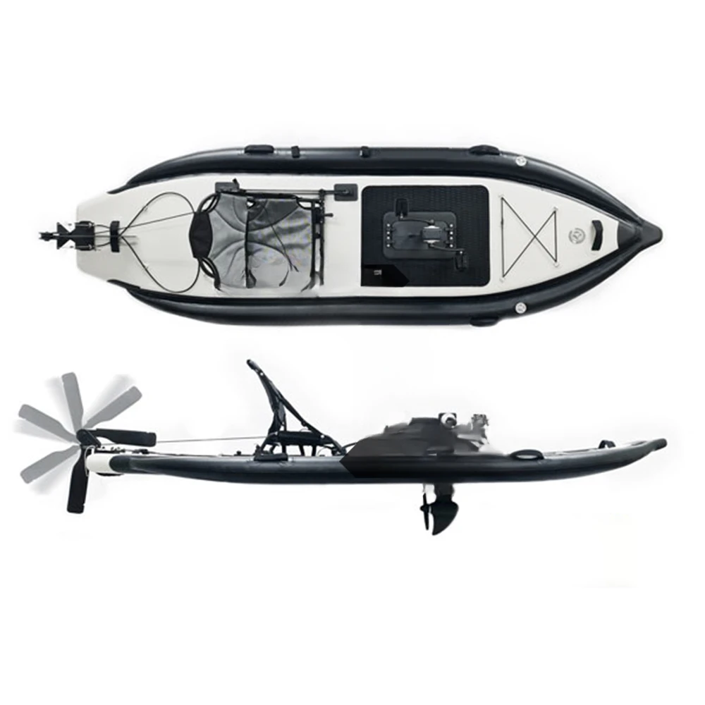 2 Persons PVC seat inflatable boat fishing boat thickened inflatable pedal kayak foldable rudder