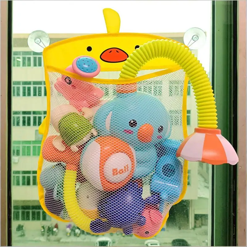 

Bath Toy Storage Bag Multi use Shower Toy Holder Baby Bathroom Bathtub Toy Storage Container Cute Duck Shape Bath Toys Basket