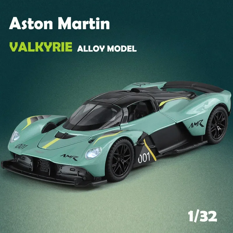 Aston Martin Valkyrie Racing Car Model Simulation 1/32 Scale with Sound Light Children Boy Diecast Toy Vehicle Gift Home Decor