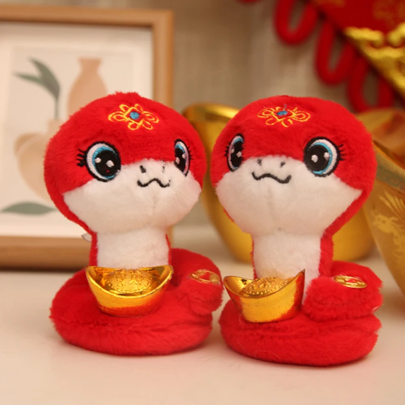 1Pcs Cute Snake Year Mascot Plush Toy Doll New Year's Lucky Pendant Cute Snake Keychain Snake Year Wealth Plush Toy