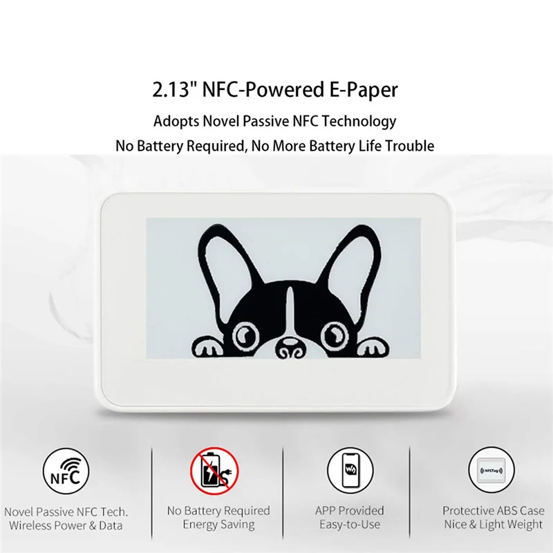 Waveshare 2.13 Inch Wireless NFC-Powered EPaper Eink E Paper E-Ink Display Screen Module for Mobile Android APP, No Battery