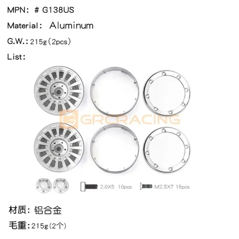 for 1.9-inch metal wheel G138US G15 simulation climbing car tire clamp wheel TRX4 KM tank 300