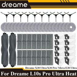 Fit For Dreame L10s Pro Ultra Heat RLL82CE, Dreame X30 Ultra, Mova E30 Ultra Parts Main Side Brush Filter Mop Cloth Dust Bag