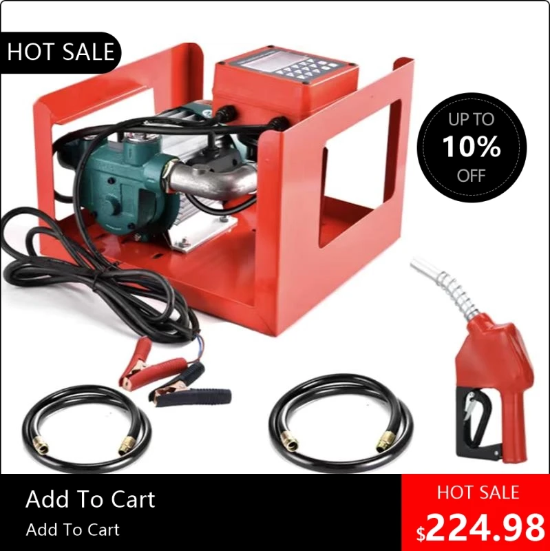 818003 1500W Vehicle-mounted small fuel dispenser 12v24v220V oil pump large flow diesel pump automatic electronic m