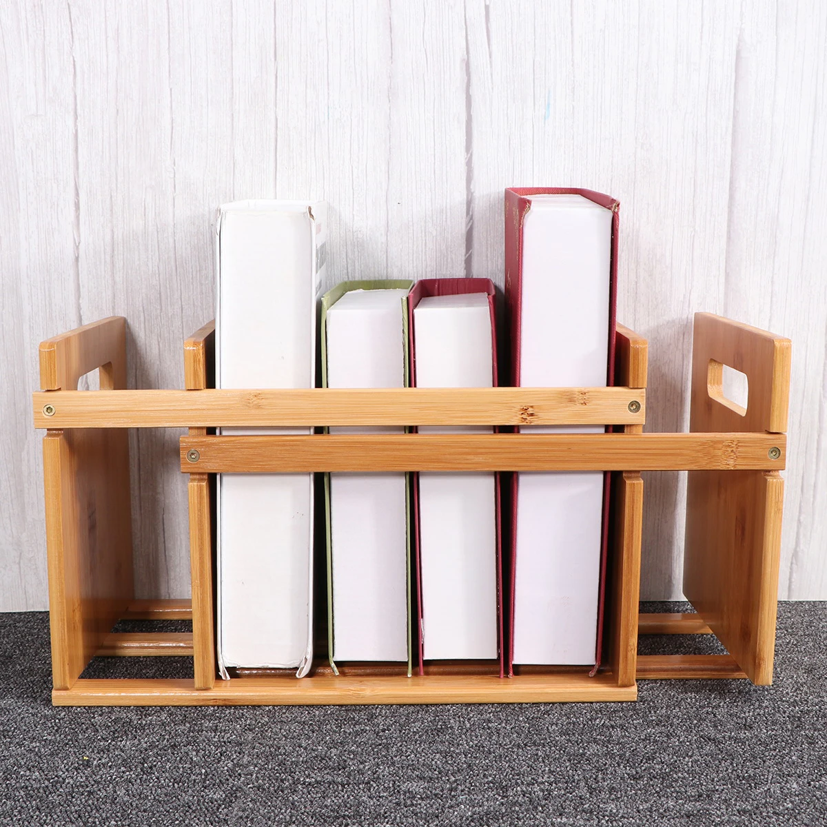 

Desk Book Shelf Stretchable Desktop Storage Rack Material Premium Paint Adjustable Capacity Mini