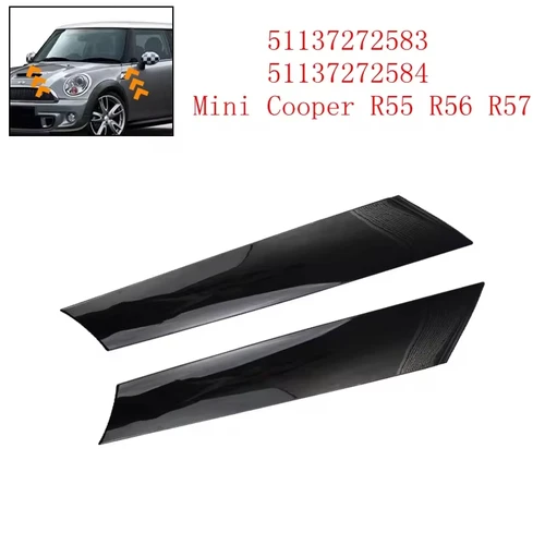 Imagen 1 del producto Embellecedor de poste de parabrisas, cubierta de moldura de Pilar para Mini Cooper R55 R56 R57 07-15, moldura lateral de parabrisas 51137272583 51137272584